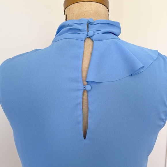 Banana Republic Tie-Neck Ruffle Front Sleeveless Blouse - Romantic Corpcore - Picture 6 of 9